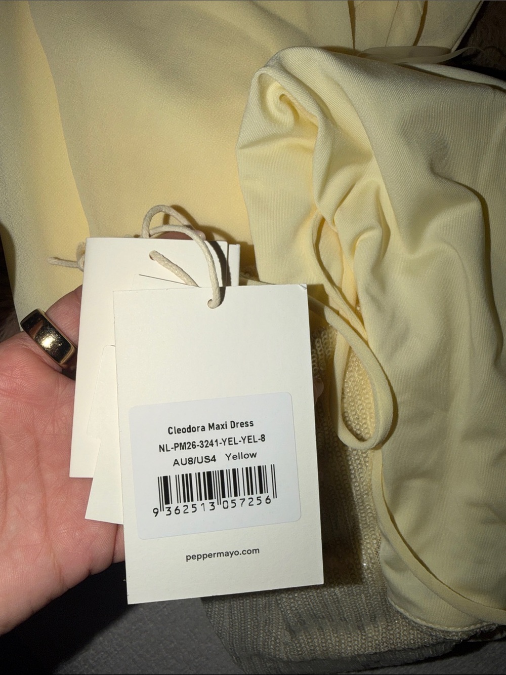 PEPPERMAYO Elegant Pale Yellow Sequin Slip Gown - Women Dresses - Picture 5 of 5